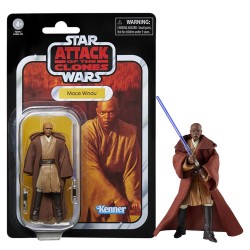 Vc35 Mace Windu Action Figure 3"3/4 Star Wars The Vintage Collection Attack Of The Clones F4495